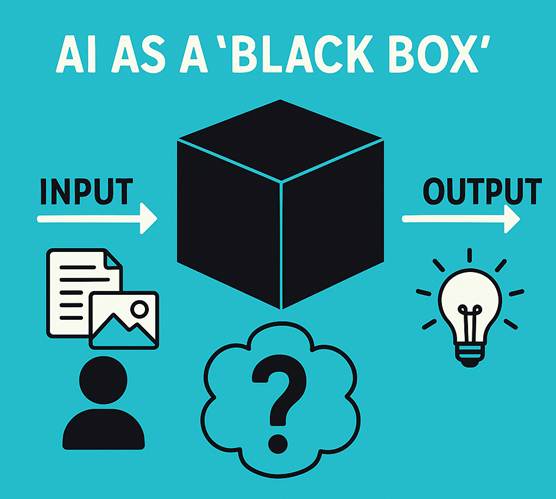 Limitation of AI being a Black Box that does not show how it processed the input to give the output